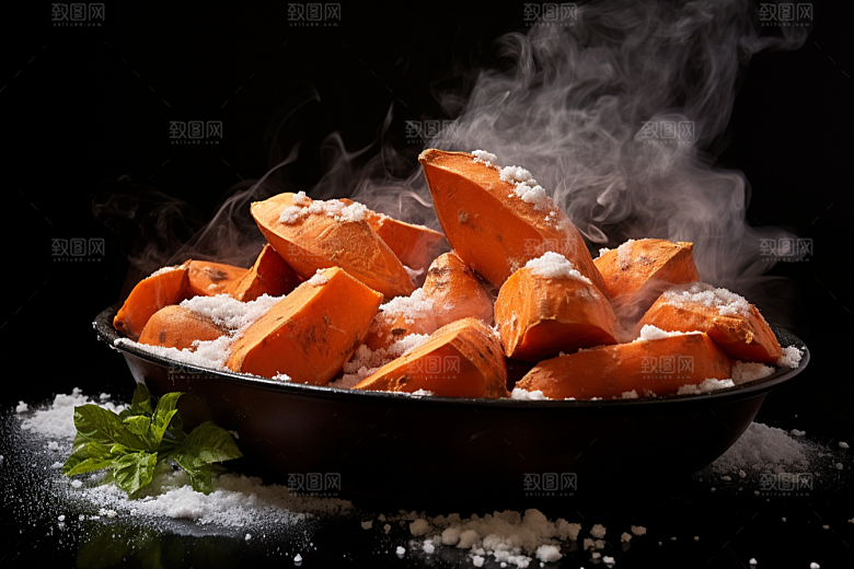红薯地瓜食材美食摄影图