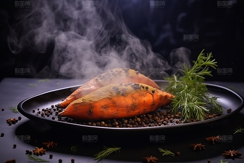 红薯地瓜美食食材摄影图