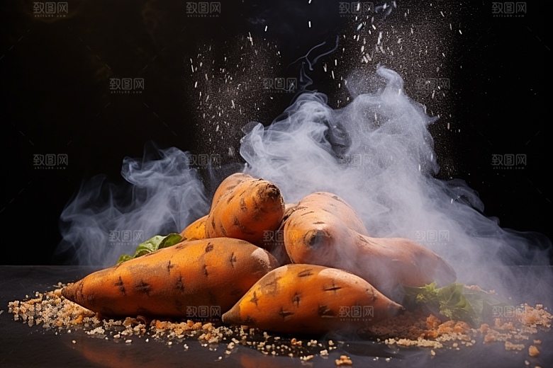 红薯地瓜主食碳水摄影图