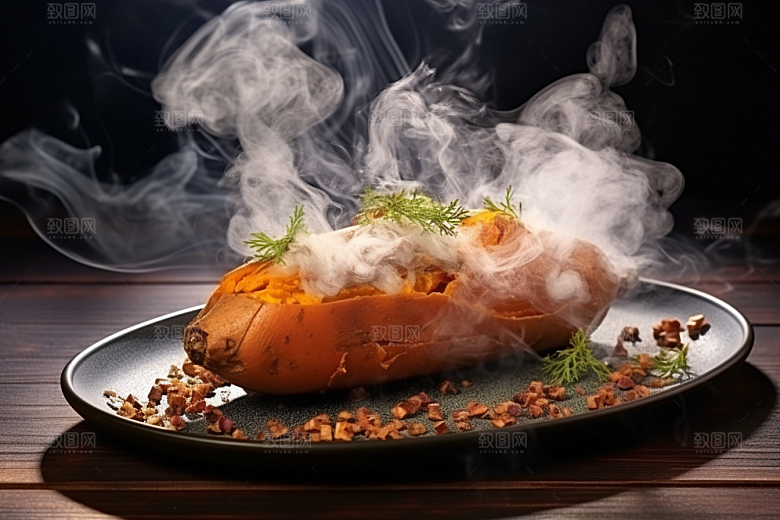 红薯地瓜食材美食摄影图