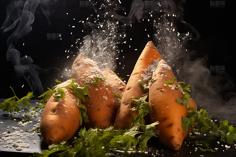 红薯地瓜淀粉食材摄影图