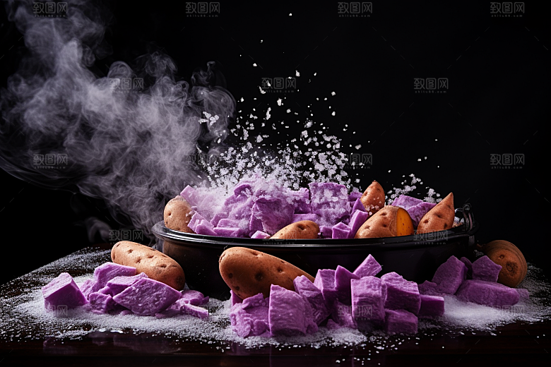 红薯地瓜食材黄心地瓜摄影图