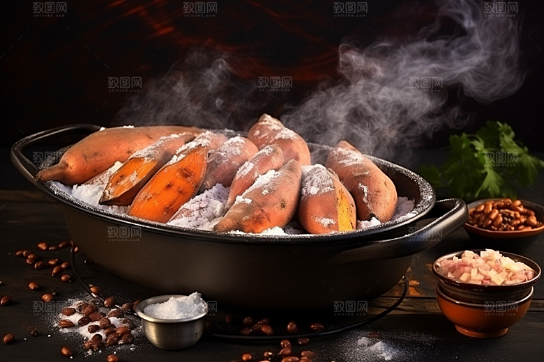 红薯地瓜黄心地瓜食材摄影图
