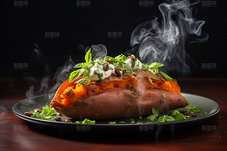 红薯地瓜主食碳水摄影图