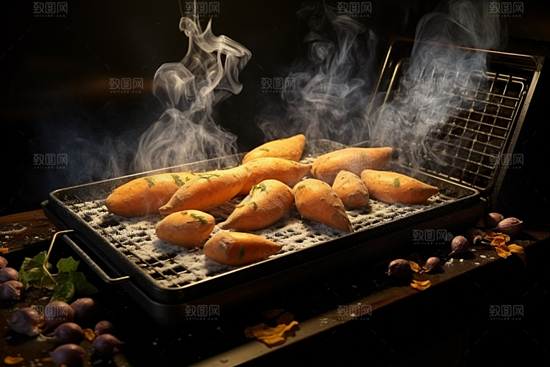 红薯地瓜碳水美食摄影图
