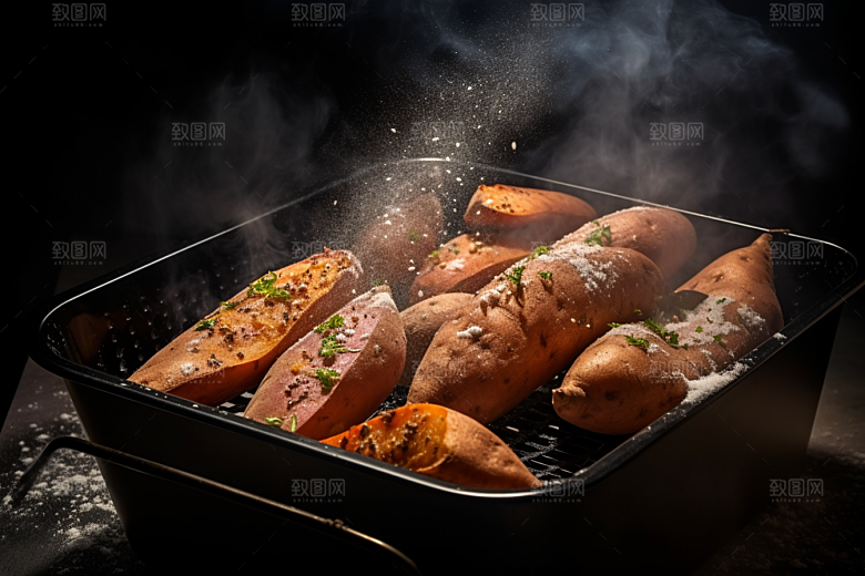 红薯地瓜淀粉食材摄影图