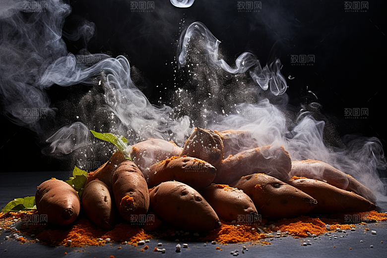 红薯地瓜食材高清摄影图