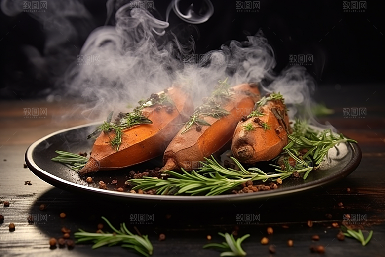 红薯地瓜食材主食摄影图