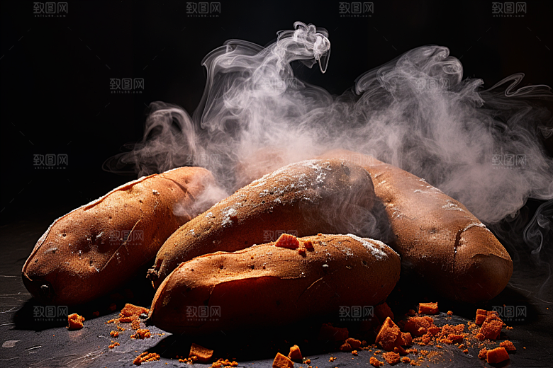 红薯地瓜主食高清摄影图