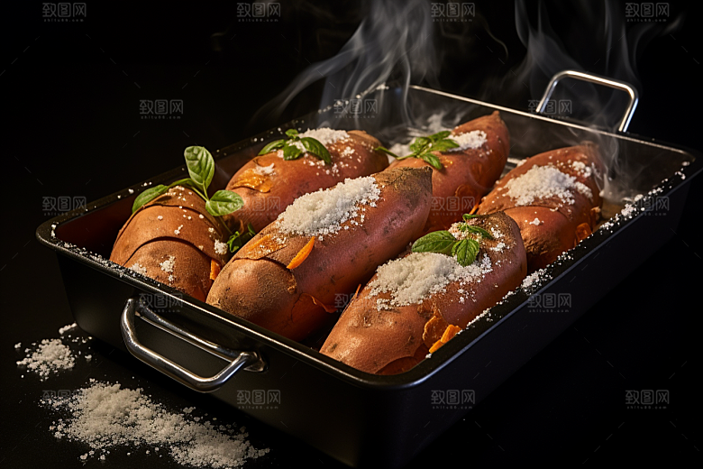 红薯地瓜食材杂粮摄影图