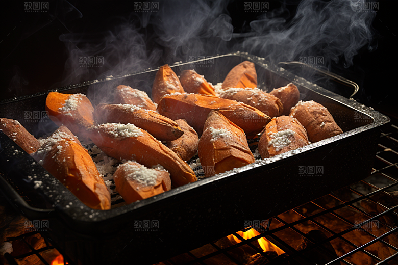 红薯地瓜美食高清摄影图