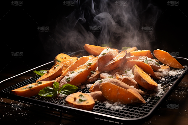 红薯地瓜食材美食摄影图
