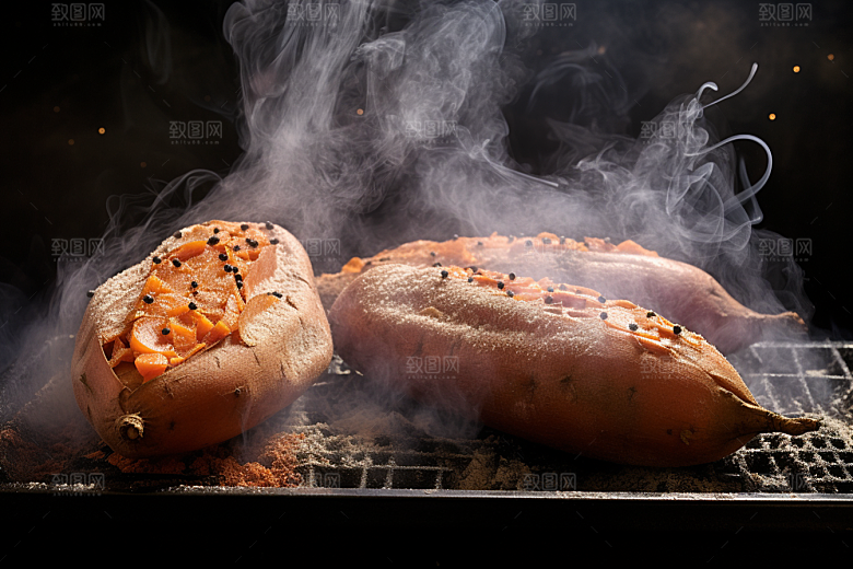红薯地瓜食材主食摄影图