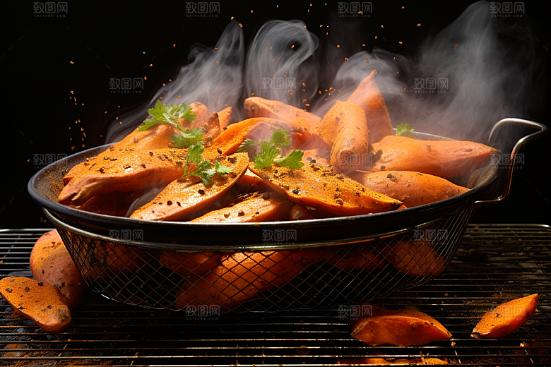 红薯地瓜主食碳水摄影图