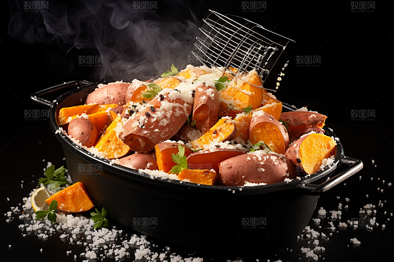 红薯地瓜淀粉美食摄影图