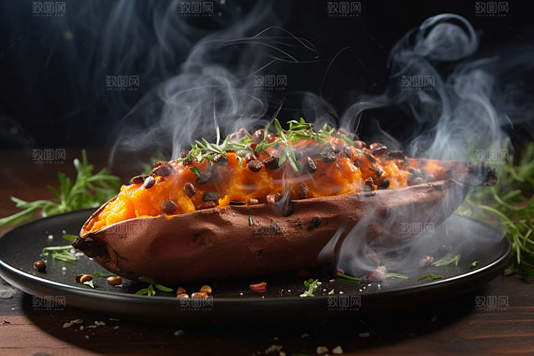 红薯地瓜主食碳水摄影图