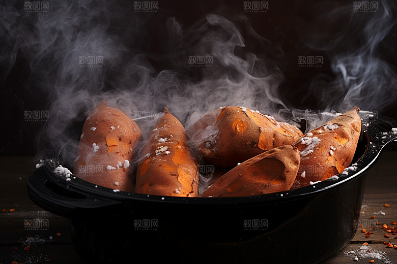 红薯地瓜主食淀粉摄影图