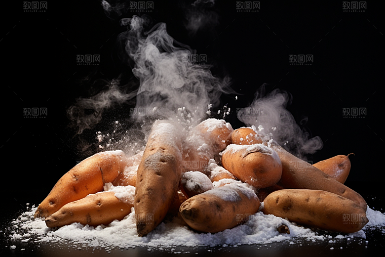 红薯地瓜食材杂粮摄影图