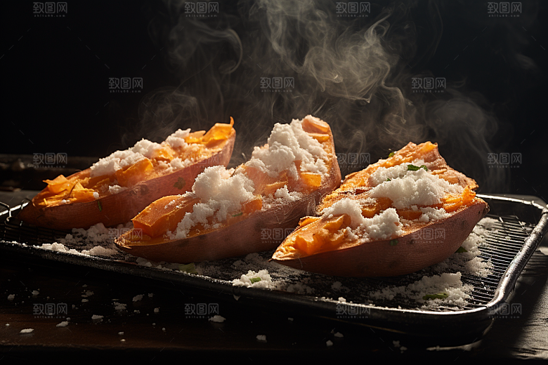 红薯地瓜淀粉食材摄影图