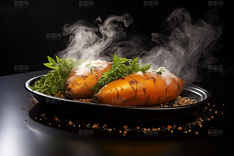 红薯地瓜碳水美食摄影图
