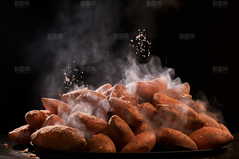 红薯地瓜黄心地瓜美食摄影图
