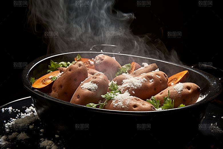 红薯地瓜美食食材摄影图
