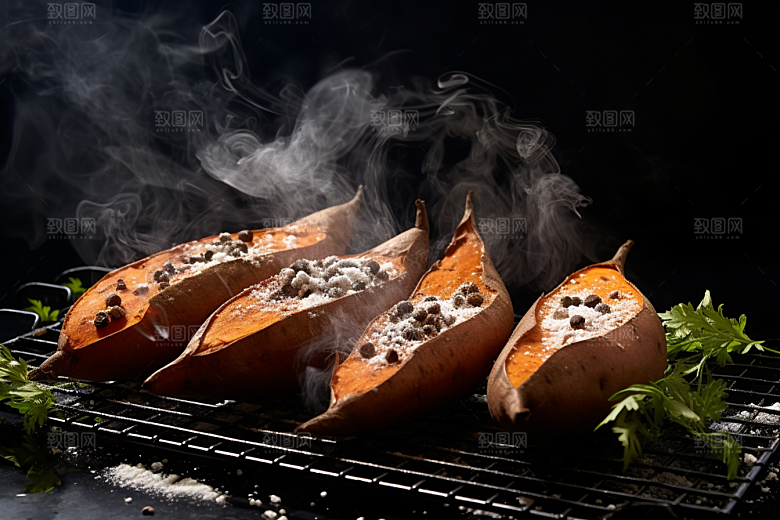红薯地瓜美食食材摄影图
