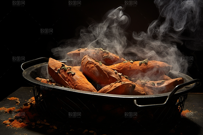 红薯地瓜山芋美食摄影图