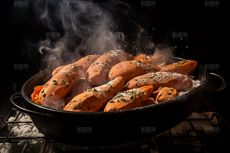 红薯地瓜食材杂粮摄影图