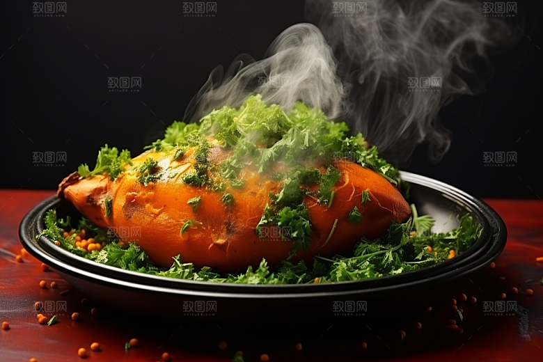 红薯地瓜杂粮碳水摄影图