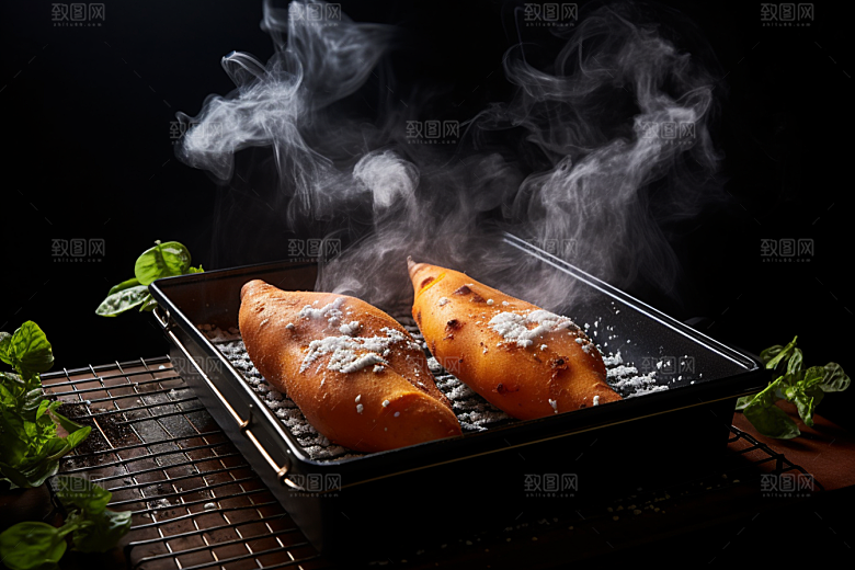 红薯地瓜美食黄心地瓜摄影图