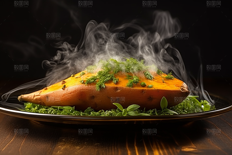 红薯地瓜食材美食摄影图