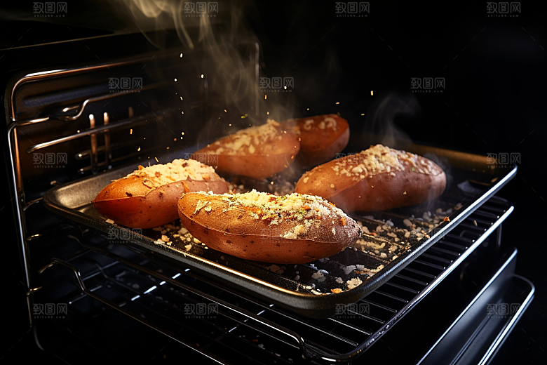 红薯地瓜主食食材摄影图