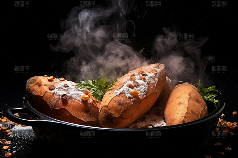 红薯地瓜碳水食材摄影图