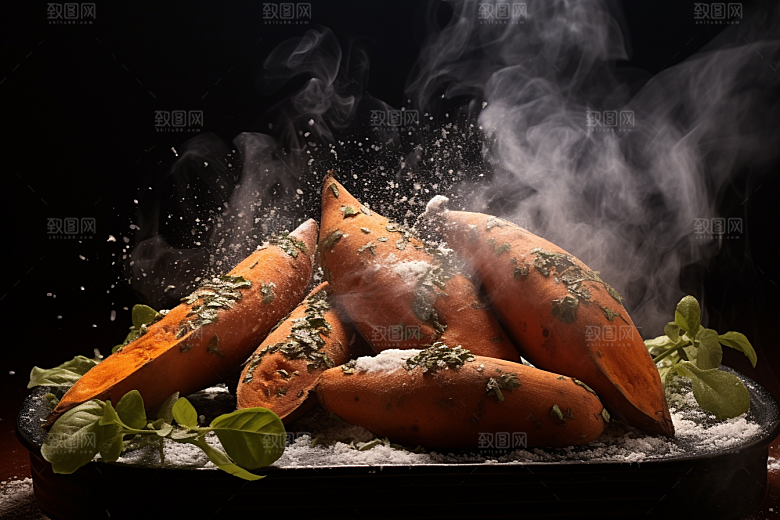 红薯地瓜食材淀粉摄影图