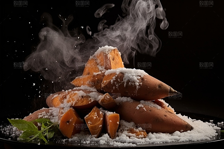 红薯地瓜食材杂粮摄影图