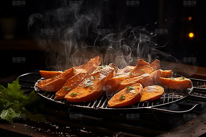 红薯地瓜黄心地瓜美食摄影图