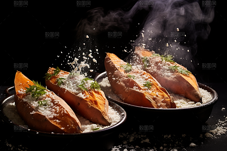 红薯地瓜碳水美食摄影图
