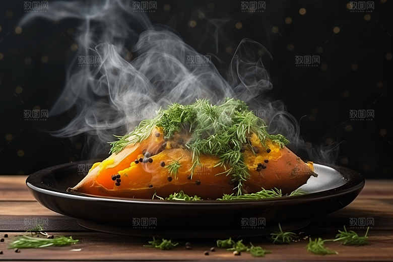红薯地瓜主食食材摄影图