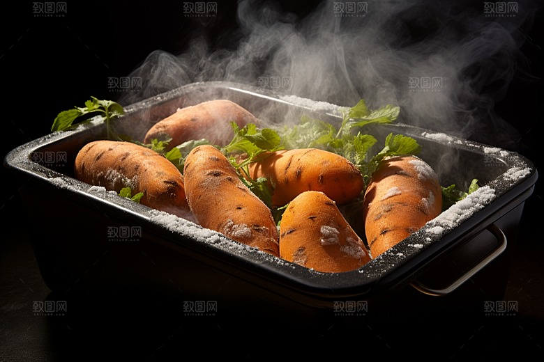 红薯地瓜美食黄心地瓜摄影图