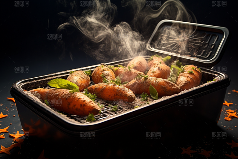 红薯地瓜美食黄心地瓜摄影图