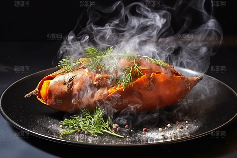 红薯地瓜淀粉美食摄影图