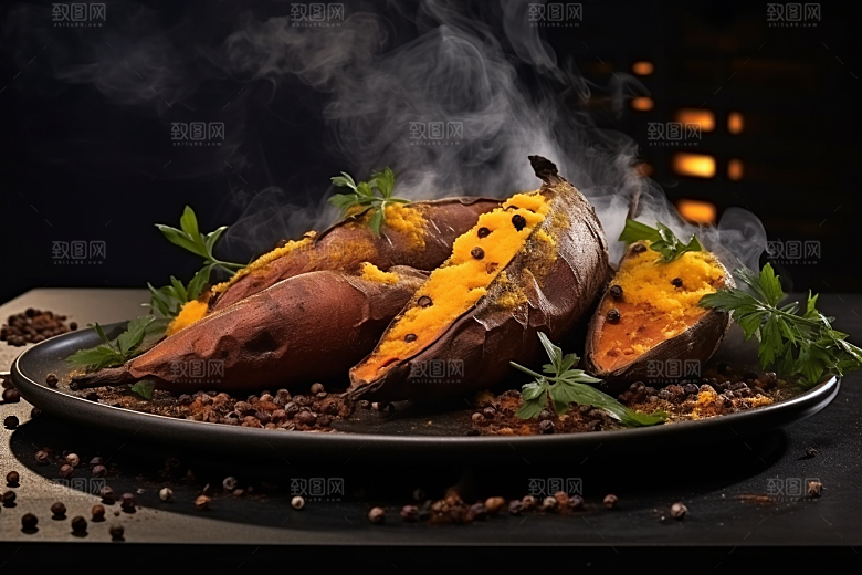 红薯地瓜主食碳水摄影图