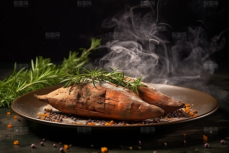 红薯地瓜主食碳水摄影图