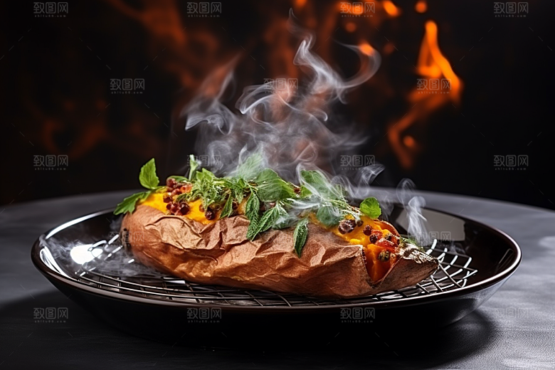 红薯地瓜主食淀粉摄影图