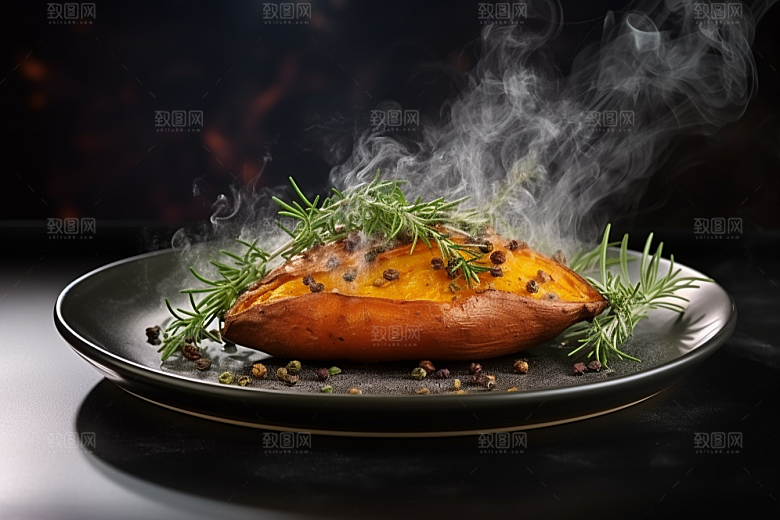 红薯地瓜主食碳水摄影图