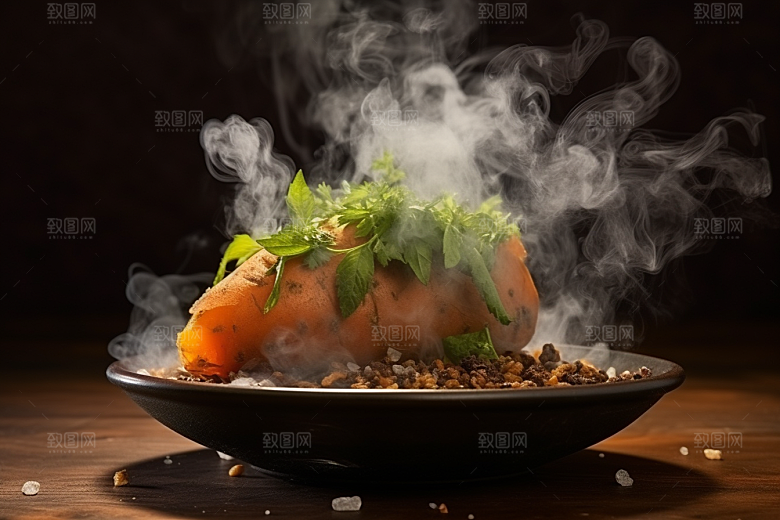 红薯地瓜主食食材摄影图