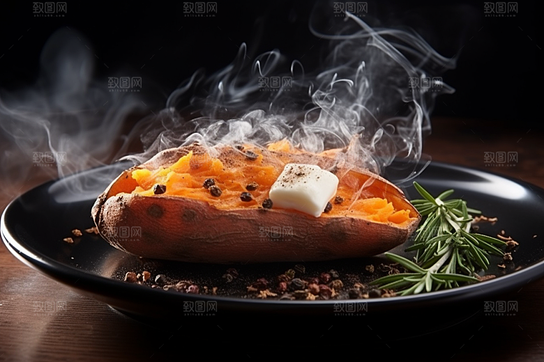 红薯地瓜山芋食材摄影图