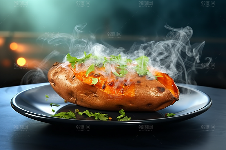 红薯地瓜黄心地瓜主食摄影图