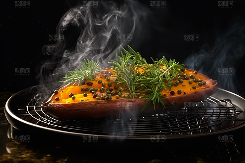 红薯地瓜食材黄心地瓜摄影图